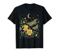 Celestial Goblincore Moth Moon Phases Botanical Wildflowers Camiseta