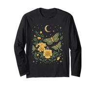 Celestial Goblincore Moth Moon Phases Botanical Wildflowers Manga Larga