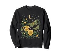 Celestial Goblincore Moth Moon Phases Botanical Wildflowers Sudadera
