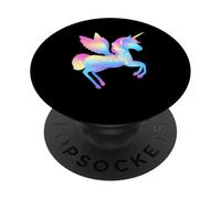 Celestial Grace Enchanted Purple Pink, Blue Cute Unicorn PopSockets PopGrip Adhesivo
