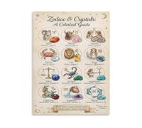 Celestial Guide Poster Zodiac Crystals Chart Birthstone Astrology Canvas Wall Art Print for Spiritual Home Decor Witchy Aesthetic(Unframed,08X12inch(20X30cm))