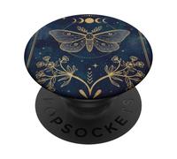 Celestial Luna Polilla Fases Lunares Noche Estrellada Mística PopSockets PopGrip Adhesivo