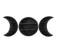 Celestial Lunar Wall Organizer - Full Moon Crescent, Floating Display Furniture, Decorative Astrology Inspired Storage Accent | For Bedroom Livingroom Apartment Meditation Studio Aesthetic Interior