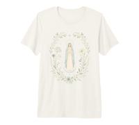 Celestial Mariano Floral Oración Fe Noche Cielo Aura Camiseta Premium