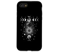 Celestial Moon Phase All Seeing Eye Crystals Stars Vintage Carcasa para iPhone SE (2020) / 7 / 8