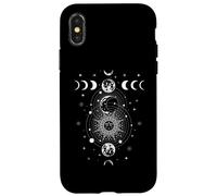 Celestial Moon Phase All Seeing Eye Crystals Stars Vintage Carcasa para iPhone X/XS