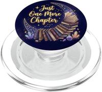 Celestial Moon Stars Navy Bookish Just One More Chapter Book PopSockets PopGrip para MagSafe