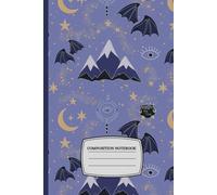 Celestial Night Court composition Notebook: Mountain, Star & Bat Wing Pattern (6x9, 120 Ruled Pages): Dark Fantasy Journal with Eye and Starry Sky ... Perfect for Writing, Notes, or Creative Ideas