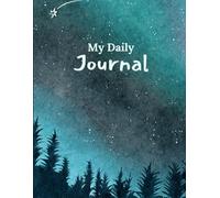 Celestial Night Sky Journal: Watercolor Starry Forest Notebook: Large 8.5 x 11 Lined Diary, 120 Spacious Pages for Dreams, Writing & Reflection