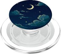 Celestial Noche Estrellada Cielo Luna Creciente Estética PopSockets PopGrip para MagSafe