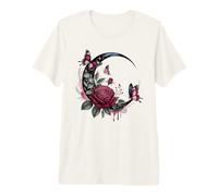 Celestial Rose Butterfly Luna Creciente Camiseta Premium