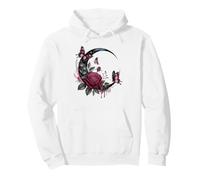 Celestial Rose Butterfly Luna Creciente Sudadera con Capucha