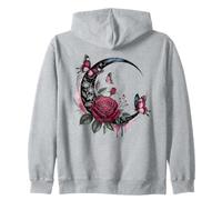 Celestial Rose Butterfly Luna Creciente Sudadera con Capucha