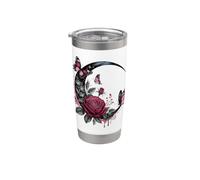 Celestial Rose Butterfly Luna creciente Vaso térmico de acero inoxidable de doble pared