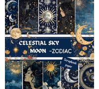 CELESTIAL SKY MOON- ZODIAC SCRAPBOOK PAPER: This is a double sided craft paper, used in DIY junk journals, EPHEMERA, ORIGAMI, DECOUPAGE,MIXED MEDIA ART, Collage