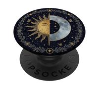 Celestial Sol y Luna Vintage Estética Mística Boho PopSockets PopGrip Adhesivo