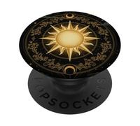 Celestial Sol y Luna Vintage Estética Mística Boho PopSockets PopGrip Adhesivo