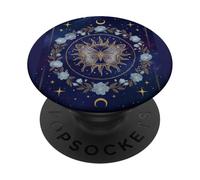 Celestial Sol y Luna Vintage Estética Mística Boho PopSockets PopGrip Adhesivo
