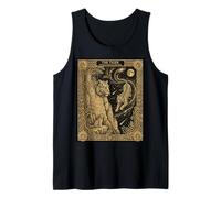Celestial Tiger Tarot Card Constelación Jungla Luna Astrono Camiseta sin Mangas
