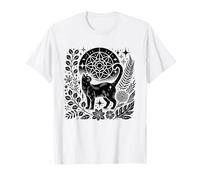 Celestial Witchy Black Cat Moon Magic Ocult Halloween Camiseta