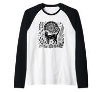 Celestial Witchy Black Cat Moon Magic Ocult Halloween Camiseta Manga Raglan