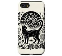 Celestial Witchy Black Cat Moon Magic Ocult Halloween Carcasa para iPhone SE (2020) / 7/8