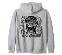 Celestial Witchy Black Cat Moon Magic Ocult Halloween Sudadera con Capucha