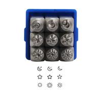 Celestials - Juego de sellos de metal de acero resistente para hacer joyas y personalizar con diseños de estrellas y sol