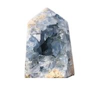 Celestite Geode Tower Blue Crystal Cluster Kyanite Ore Ornaments Crystal Cave Desktop Ornaments for, Divination, Balance, Yoga, FengShui Decoration