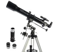 Celestron 21037 PowerSeeker 70EQ Telescopio refractor : incluye dos oculares, diagonal de imagen recta, lente Barlow de 3 aumentos, trípode ajustable en altura y bandeja de accesorios de lujo, negro
