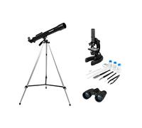 Celestron 22010: kit científico (incluye telescopio, microscopio, prismáticos, trípode y accesorios), 6 elementos, negro