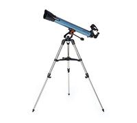 Celestron 22402 Inspire 80AZ Telescopio Refractor con Adaptador de teléfono Inteligente Incorporado, con Dos oculares, Diagonal Imagen Recta 90°, trípode Ajustable y Bandeja Accesorios, Azul