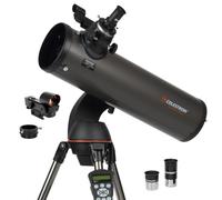 Celestron 31145 NexStar 130SLT Telescopio Reflector newtoniano computarizado portátil, Soporte Tipo Horquilla liberación rápida, Bandeja Accesorios y Software de edición Starry Night, Gris