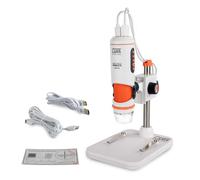 Celestron 44316 1080P HDMI: microscopio manual portátil, 10x-220x aumentos, gris/blanco