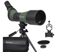 Celestron 52329 LandScout Catalejo de 80 mm en ángulo con Carcasa de Caucho, óptica Completamente revestida, Ocular con Zoom 20-60x, trípode de sobremesa y Adaptador para Smartphone, Verde