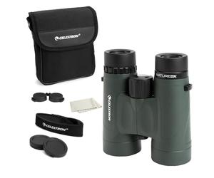 Celestron 71332 Nature DX de 8 x 42 mm Prismáticos con Lente Multicapa, Cristal de Prisma BaK-4 y Funda de Transporte, Verde