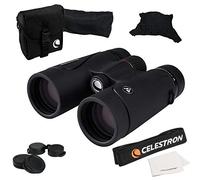 Celestron 71404 TrailSeeker 8x42mm Binoculares de Techo con Lente con Recubrimiento dieléctrico, Prisma BaK-4, Cuerpo Ligero de aleación de magnesio y Funda de Transporte Blanda, Negros