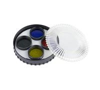 Celestron 94119-10 Juego filtros para oculares lunares y planetarios, 4 uds. - Con filtros polarizantes amarillo intenso (12), naranja (21), azul (80A) y de densidad neutra para oculares 1,25 pulgadas