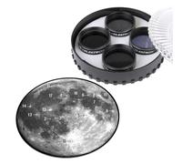 Celestron 94315 Moon Filter Kit - Compatible with 1.25" Telescope Eyepieces, Includes Moon & Sky Glow Filter, 3 x Neutral Density Filters, Carry Case and Moon Map, Black