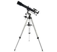 Celestron 21037 PowerSeeker 70EQ Telescopio refractor : incluye dos oculares, diagonal de imagen recta, lente Barlow de 3 aumentos, trípode ajustable en altura y bandeja de accesorios de lujo, negro