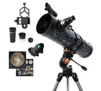 Celestron Paquete de telescopio AstroMaster 130AZ con Adaptador para | Gran apertura, configuración rápida, ligero y portátil, accesorios lunares para exploración, digiscopio o astroimagen