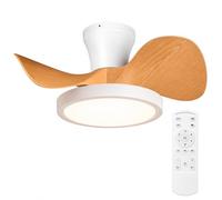 Celestu Ventilador de Techo con Luz LED 55W 2200LM, silencioso, con mando a distancia para Habitaciones, dormitorio, comedor (Madera)