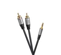 celexon 2x cable de audio Cinch a jack estéreo de 3,5 mm 3,0 m - Línea profesional