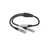 celexon Adaptador de audio de 3,5 mm de clavija estéreo a 2x 3,5 mm de clavija estéreo M/F de 0,25 m - Línea profesional