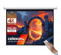 celexon basic Pantalla motorizada 120" | 240x180 cm 4:3 | Pantalla motorizada Full HD 4K para cine en casa o presentaciones | apto para montaje en techo o pared | incluye mando a distancia