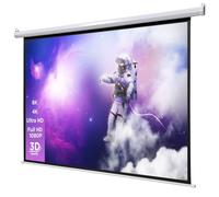 celexon Basic eléctrica- Pantalla motorizada óptima para Cine en casa, presentaciones, Escuela y Negocios, Incluido el Mando a Distancia - 240 x 240 cm - 134" - 1:1