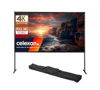 celexon Basic línea Pantalla de Marco Plegable 16:9, 100" - Pantalla de Marco, Cine en casa y Pantalla al Aire Libre, Full HD con 3 cm de enmascaramiento - 221 x 124 cm, Ganancia 0.9