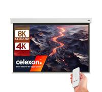 celexon Batterie Leinwand V2.0 Motor Professional Plus 240 x 180 cm | Pantalla 8K Full HD con cable de carga y mando a distancia, para montaje en pared o techo