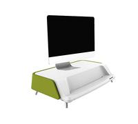 celexon Elevador de monitores para Display,o portátil - Incluye Estante, estación de Carga USB, esterilización UV - 55,1 x 13,5 x 34,5 cm - Verde