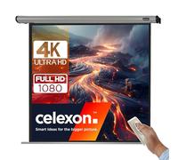 celexon Pantalla motorizada para Cine en casa y presentaciones Montaje de Pared o de Techo HomeCinema - 200 x 200 cm - 1:1